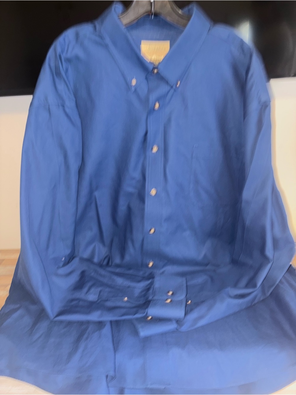 Cabela's Solid Blue Men's Button-Down Dress Shirt